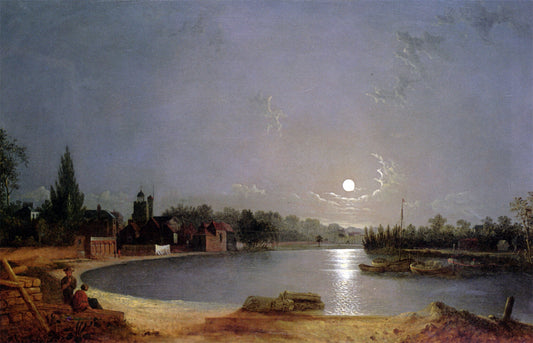  Henry Pether The Thames At Moonlight, Twickenham - Canvas Print