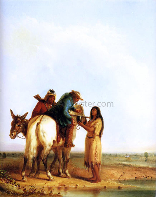  Alfred Jacob Miller The Thirsty Trapper - Canvas Print