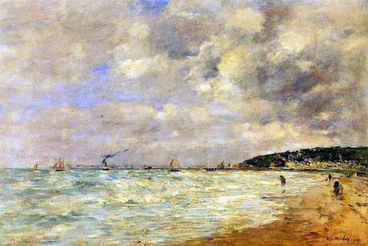  Eugene-Louis Boudin The Tourgeville Shores - Canvas Print