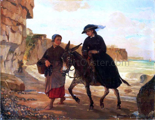  Henry Bacon The Tourist and the Fisherwoman - Canvas Print