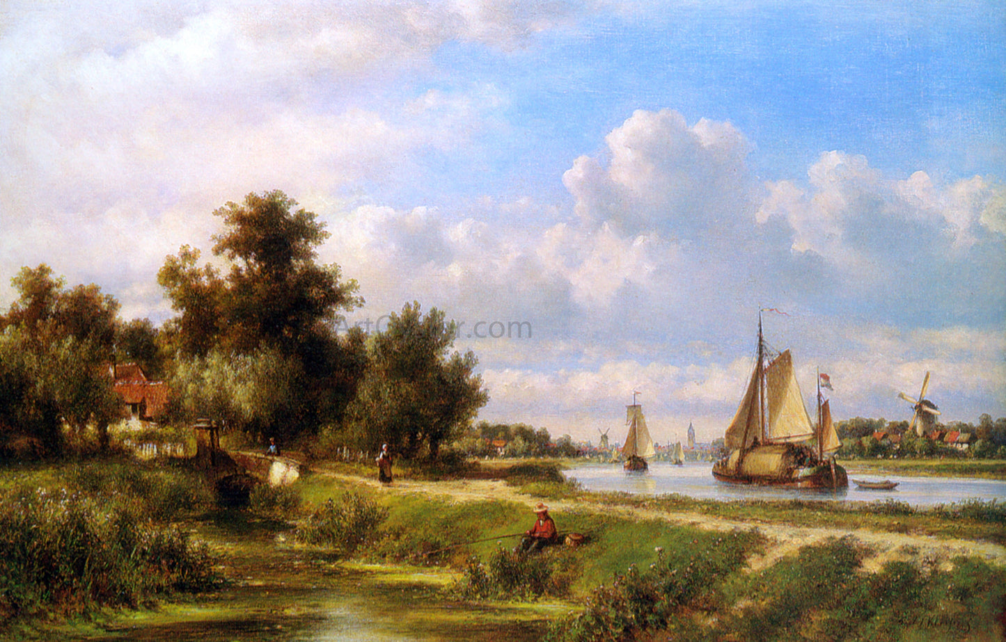  Lodewijk Johannes Kleijn The Townpath - Canvas Print