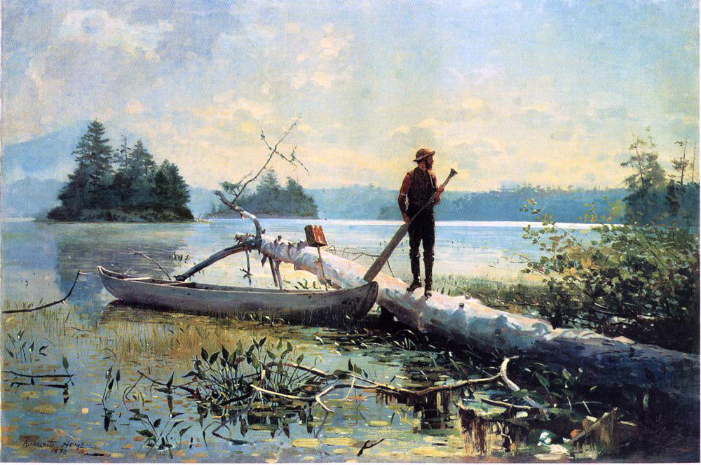  Winslow Homer The Trapper, Adirondacks - Canvas Print