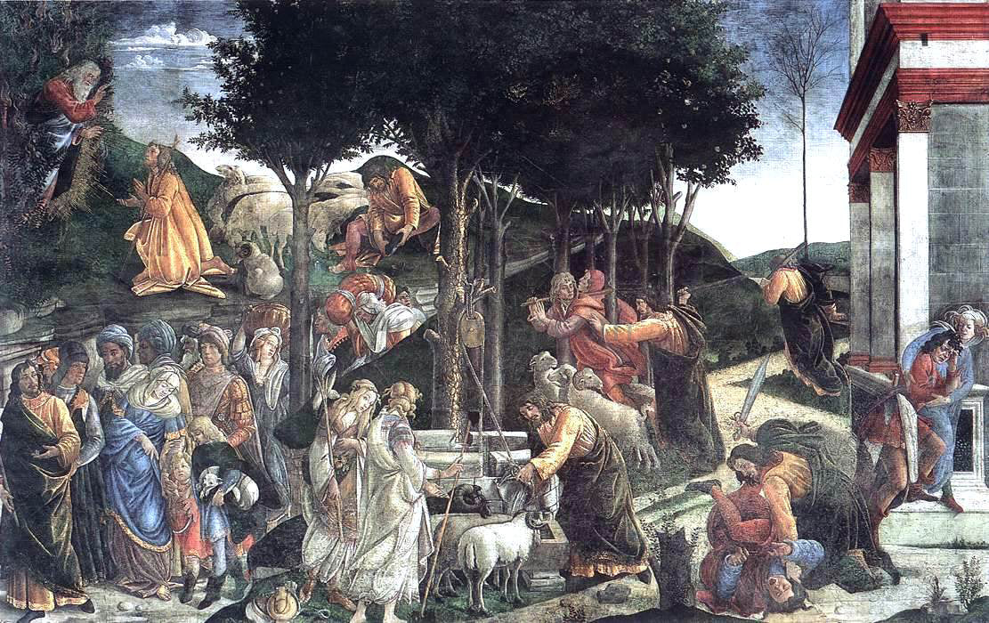  Sandro Botticelli The Trials and Calling of Moses (Cappella Sistina, Vatican) - Canvas Print