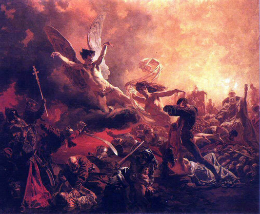  Mihaly Zichy The Triumph of the Genius of Destruction - Canvas Print