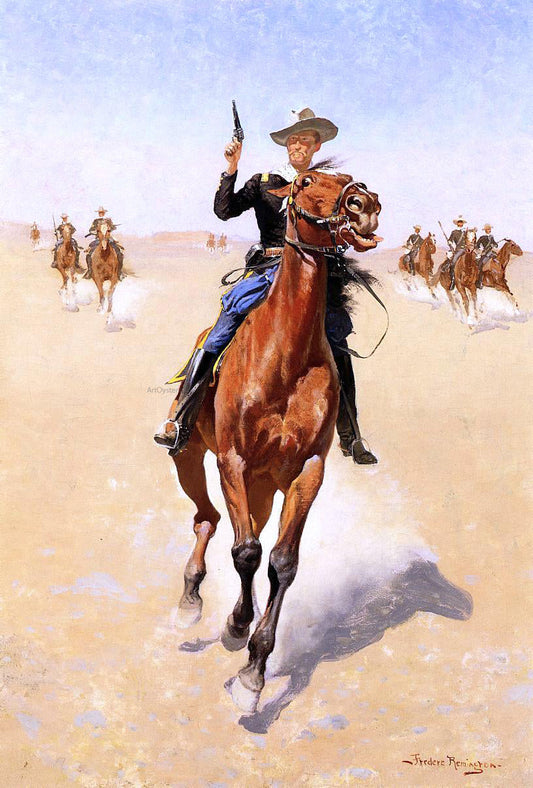  Frederic Remington The Trooper - Canvas Print