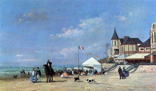  Eugene-Louis Boudin The Trouville Beach - Canvas Print