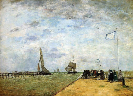  Eugene-Louis Boudin The Trouville Jetty - Canvas Print