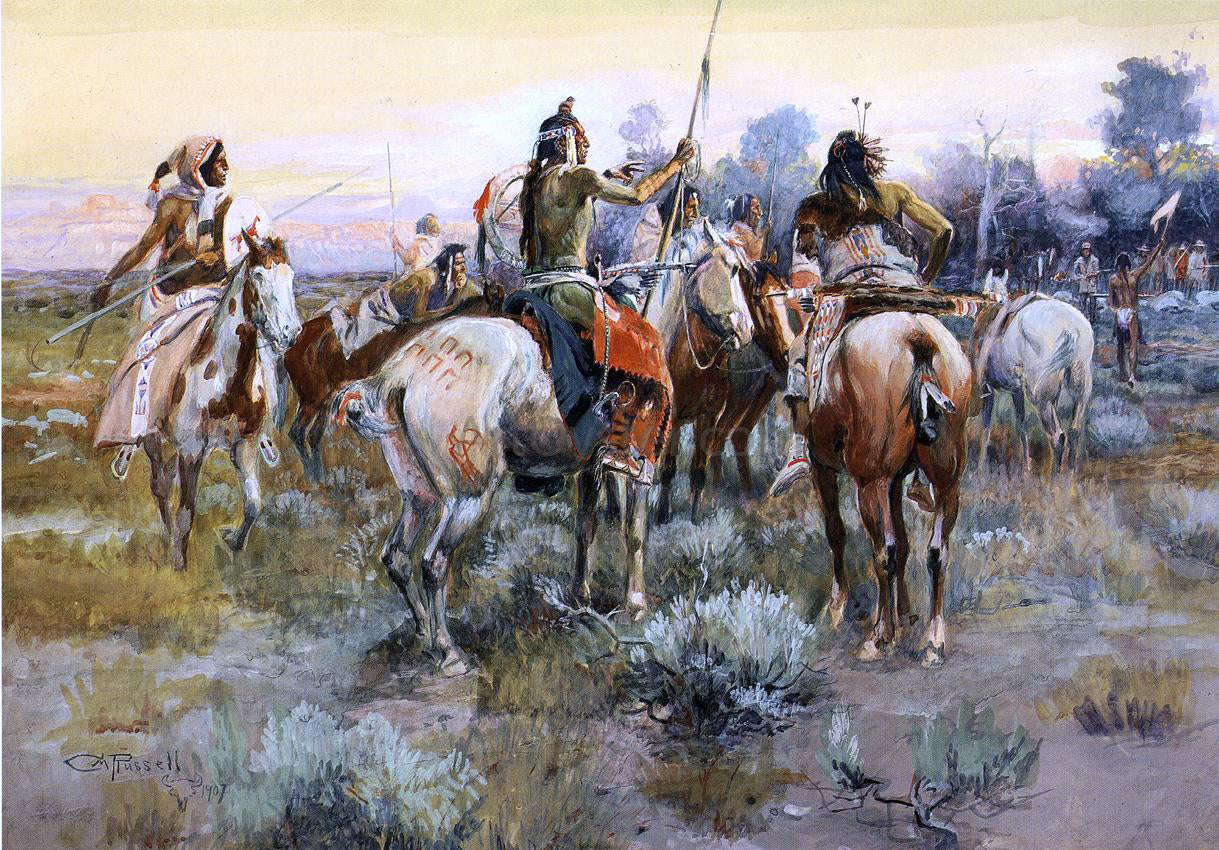  Charles Marion Russell A Truce - Canvas Print