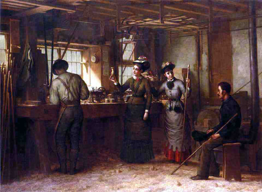  George Henry Hall The Turners Shop, Palensville, Catskill Mountains - Canvas Print