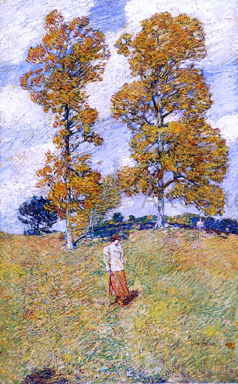  Frederick Childe Hassam The Two Hickory Trees (also known as Golf Player) - Canvas Print