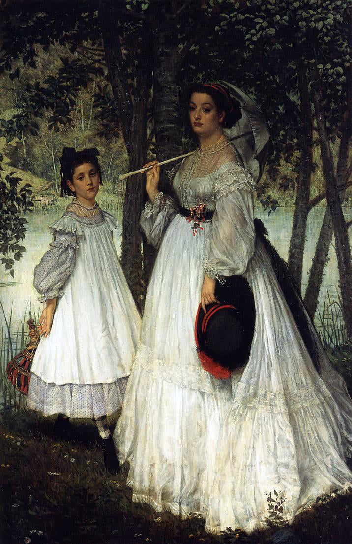  James Tissot The Two Sisters; Portrait - Canvas Print