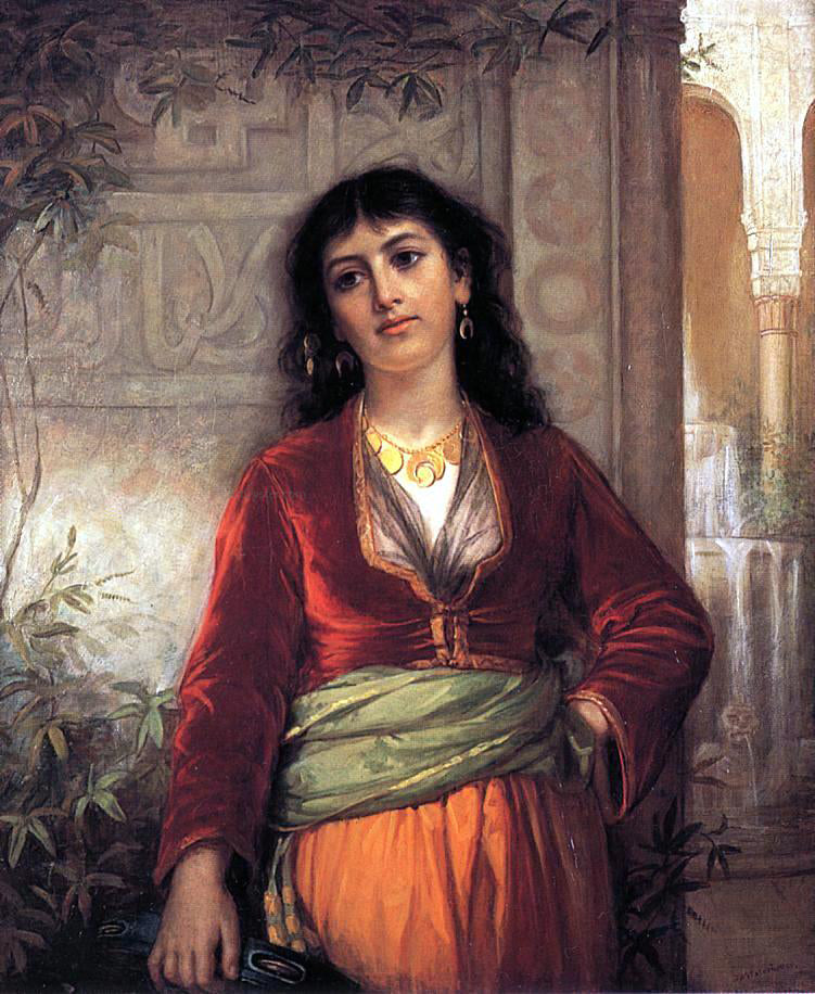  John William Waterhouse The Unwelcome Companion - A Street Scene in Cairo - Canvas Print
