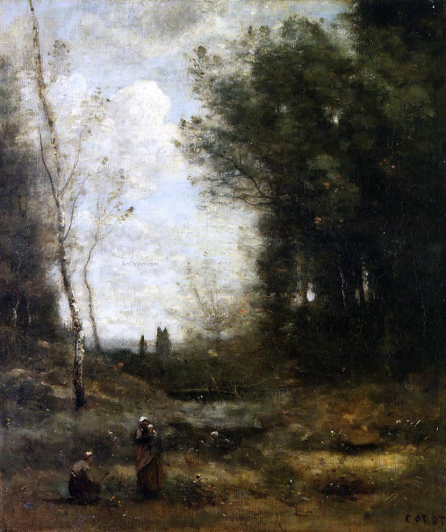  Jean-Baptiste-Camille Corot The Valley - Canvas Print