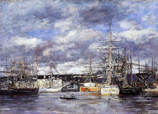  Eugene-Louis Boudin The Vauban Basin at Havre - Canvas Print