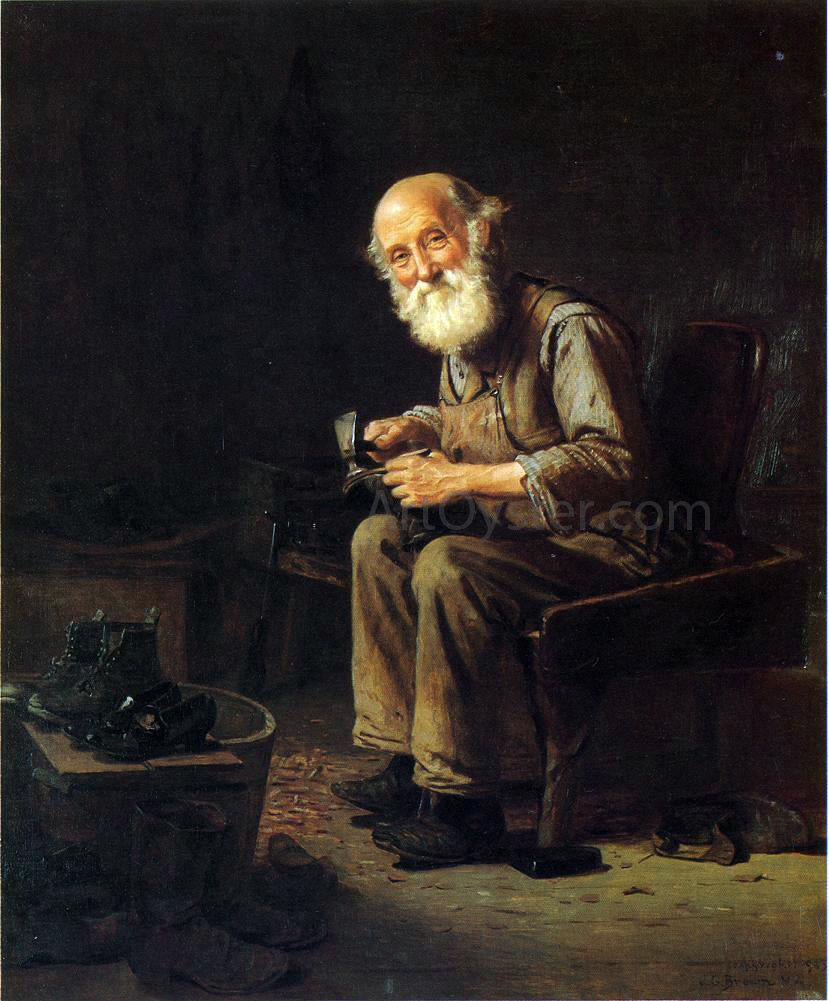  John George Brown The Village Cobbler - Canvas Print