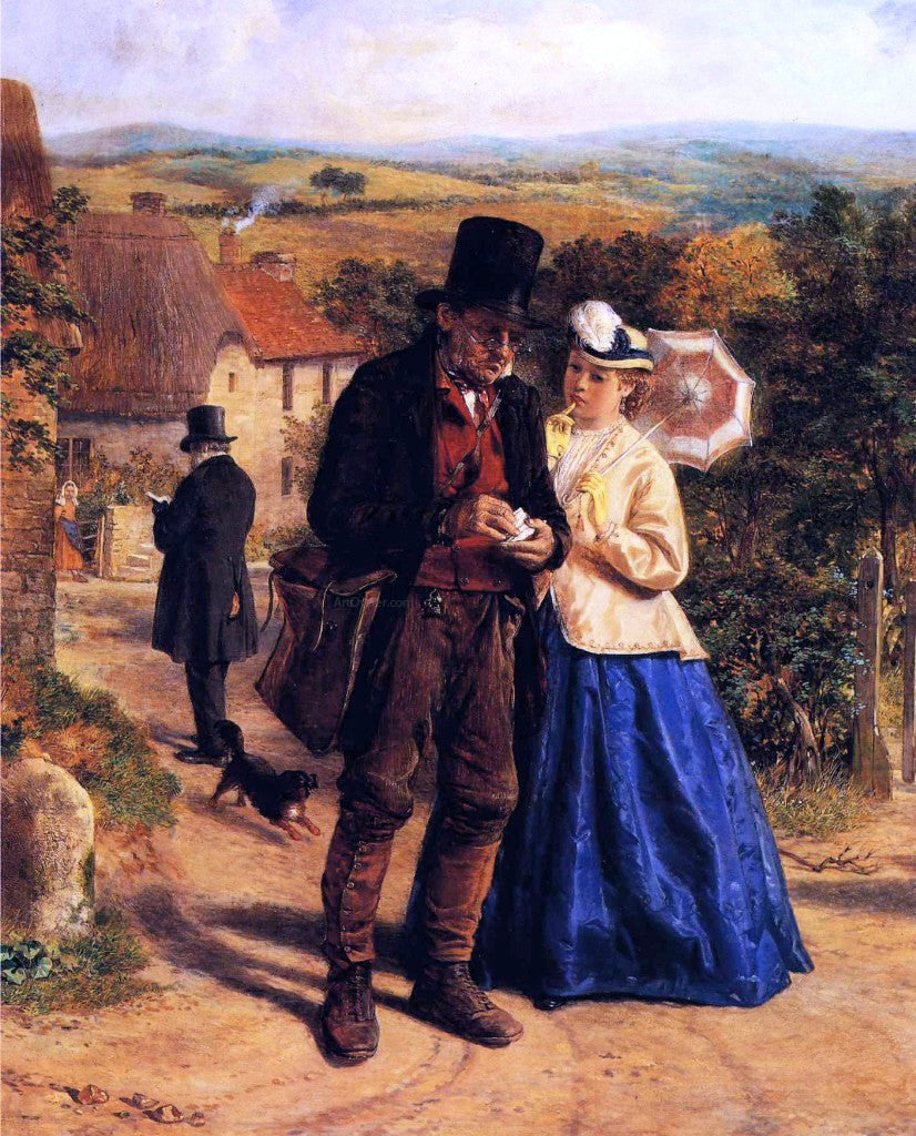  William Hemsley The Village Postman - Canvas Print