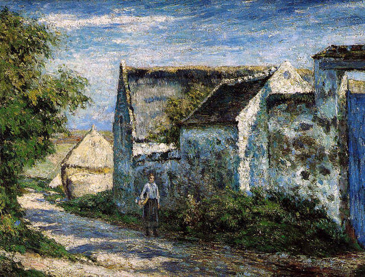  Victor-Alfred-Paul Vignon The Village Road - Canvas Print