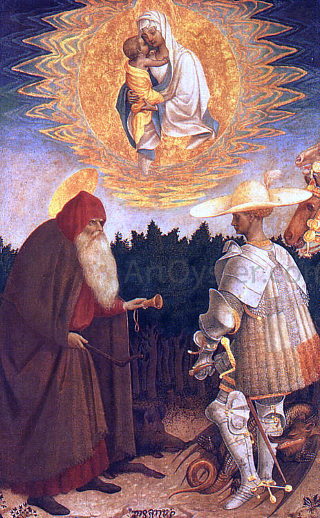  Antonio Pisanello The Virgin and Child with Saints George and Anthony Abbot - Canvas Print