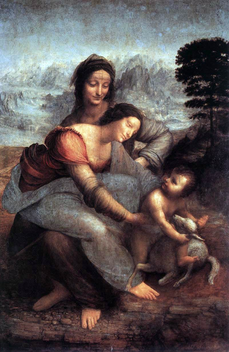  Leonardo Da Vinci The Virgin and Child with St Anne - Canvas Print