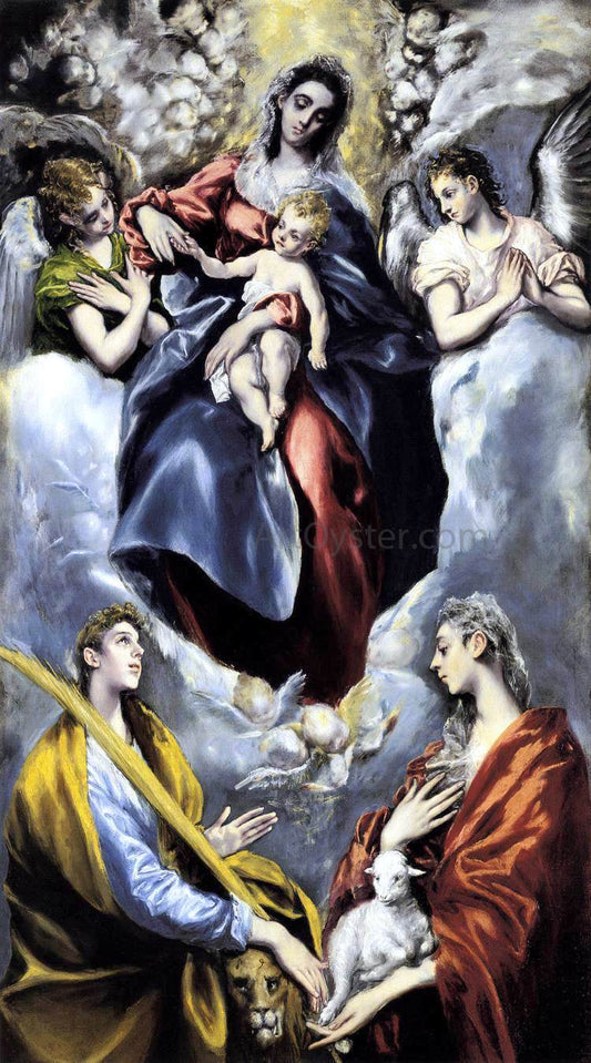  El Greco The Virgin and Child with St Martina and St Agnes - Canvas Print