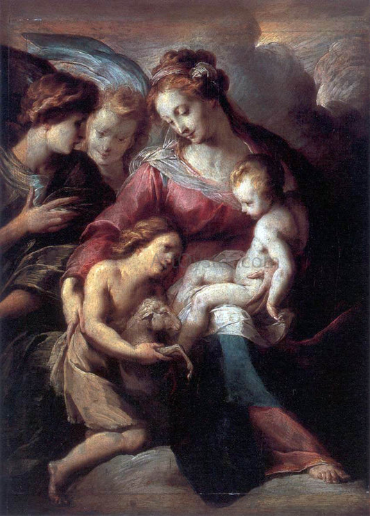  Giulio Cesare Procaccini The Virgin and Child with the Infant St John the Baptist and Attendant Angels - Canvas Print