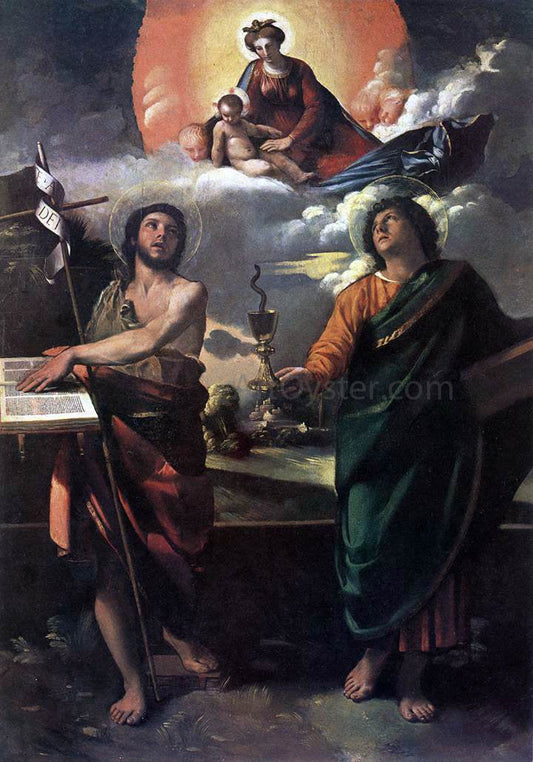  Dosso Dossi The Virgin Appearing to Sts John the Baptist and John the Evangelist - Canvas Print