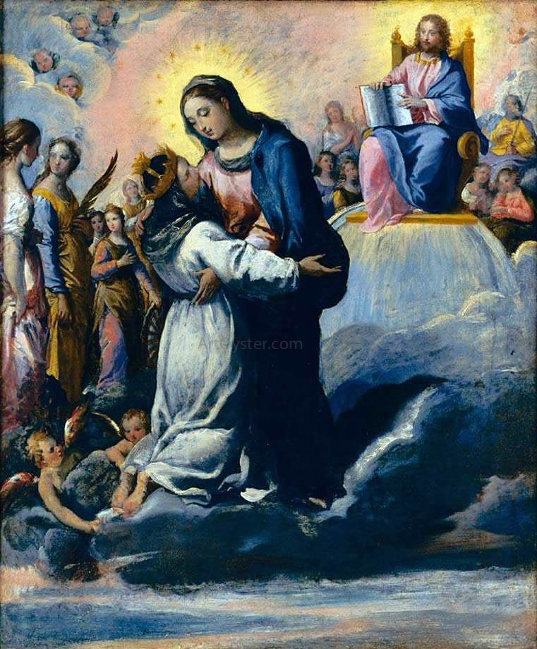 Ippolito  Scarsellino The Virgin Receiving St Stephen of Hungary in Paradise - Canvas Print