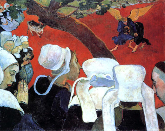  Paul Gauguin The Vision After the Sermon (also known as Jacob Wrestling the Angel) - Canvas Print