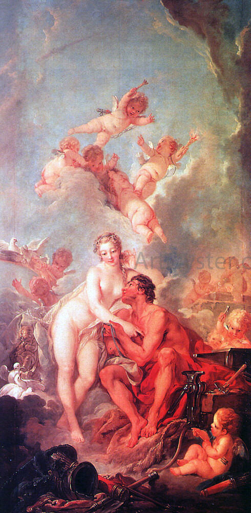  Francois Boucher The Visit of Venus to Vulcan - Canvas Print