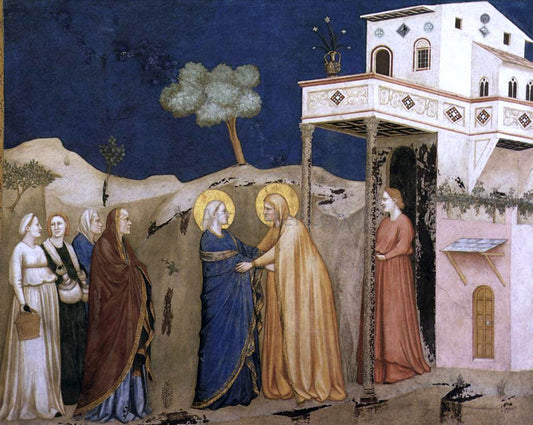  Giotto Di Bondone The Visitation (North Transept, Lower Church, San Francesco, Assisi) - Canvas Print