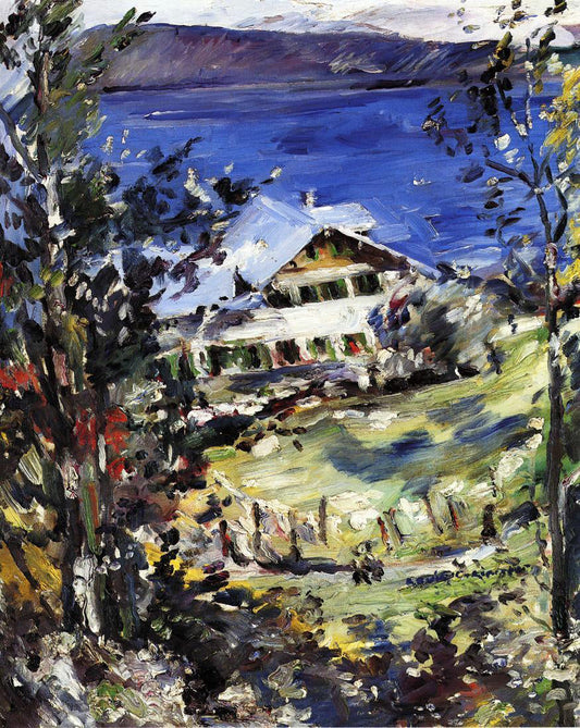  Lovis Corinth The Walchensee, Country House with Washing on the Line - Canvas Print