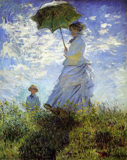  Claude Oscar Monet The Walk, Woman with a Parasol - Canvas Print