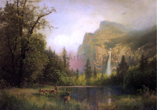  Herman Herzog The Waterfall - Canvas Print