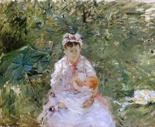  Berthe Morisot The Wet Nurse Angele Feeding Julie Manet - Canvas Print