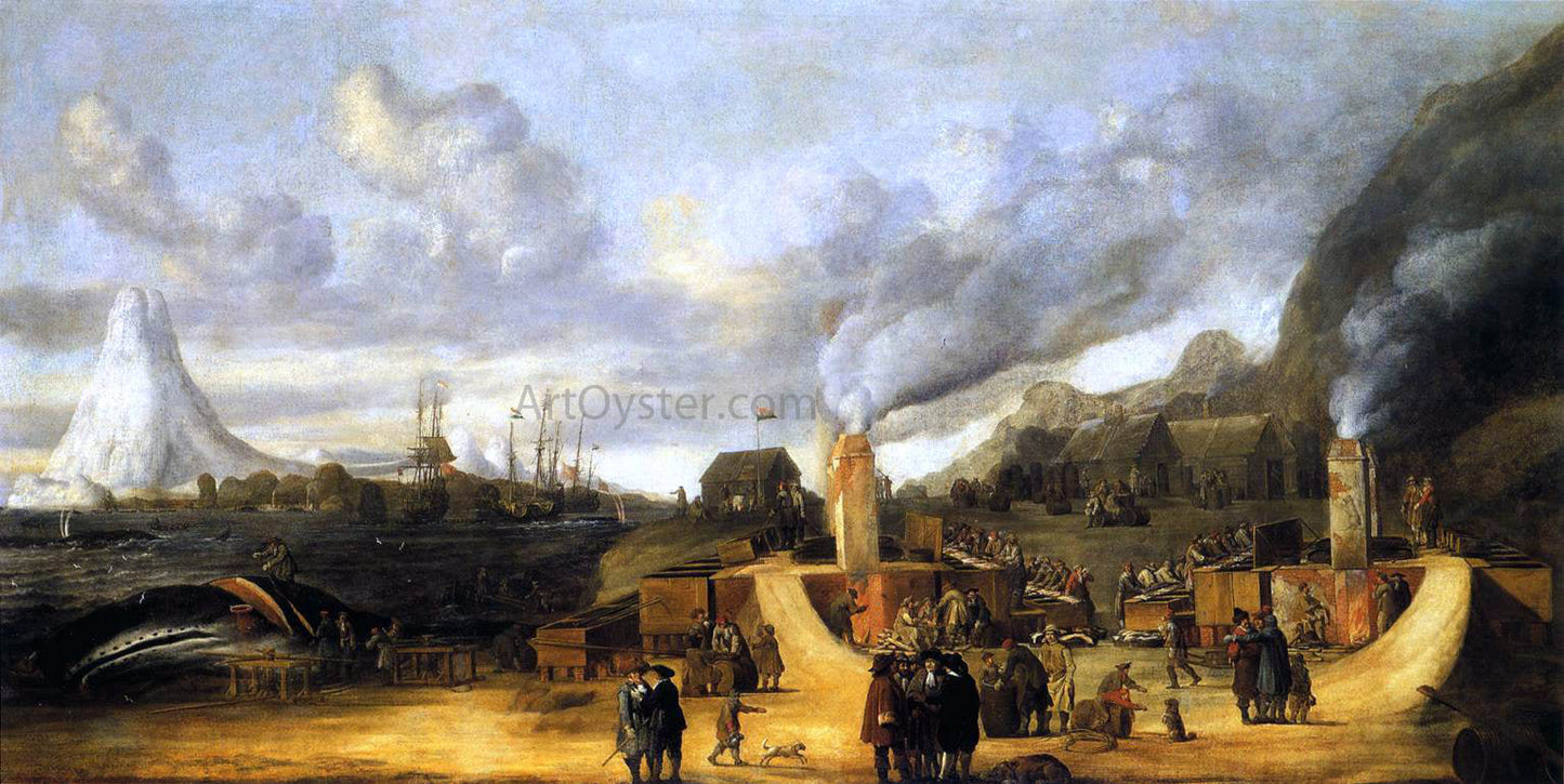  Cornelis De Man The Whale-oil Factory on Jan Mayen Island - Canvas Print