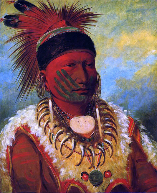  George Catlin The White Cloud, Head Chief of the Iowas - Canvas Print