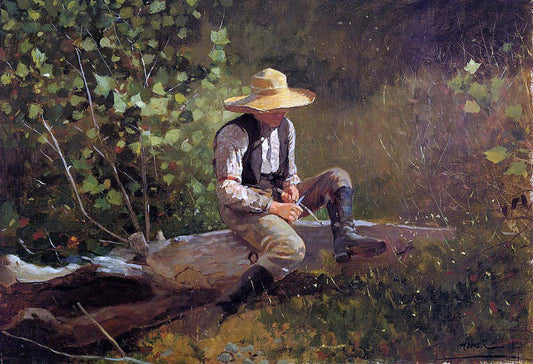  Winslow Homer The Whittling Boy - Canvas Print