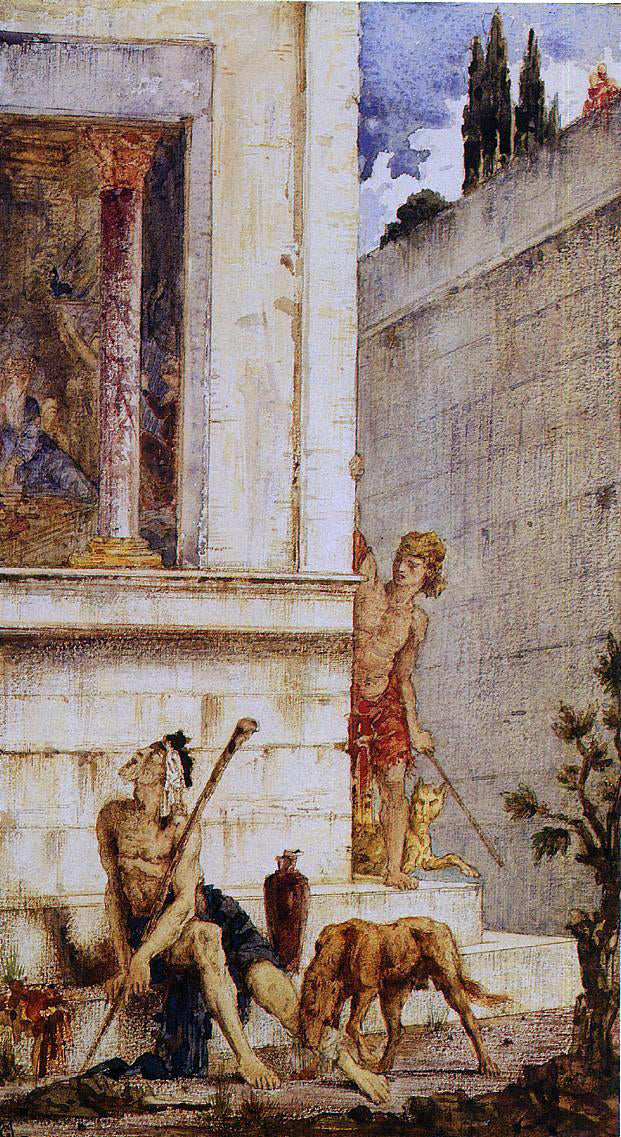  Gustave Moreau The Wicked Rich and the Poor Lazarus - Canvas Print