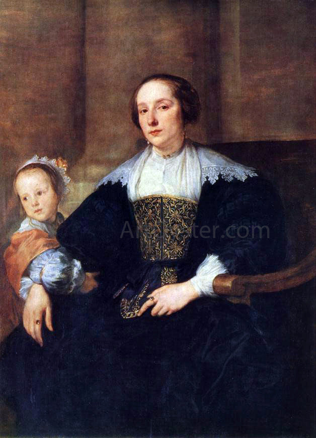  Sir Antony Van Dyck The Wife and Daughter of Colyn de Nole - Canvas Print