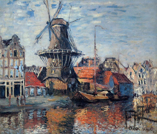  Claude Oscar Monet The Windmill on the Onbekende Canal, Amsterdam - Canvas Print