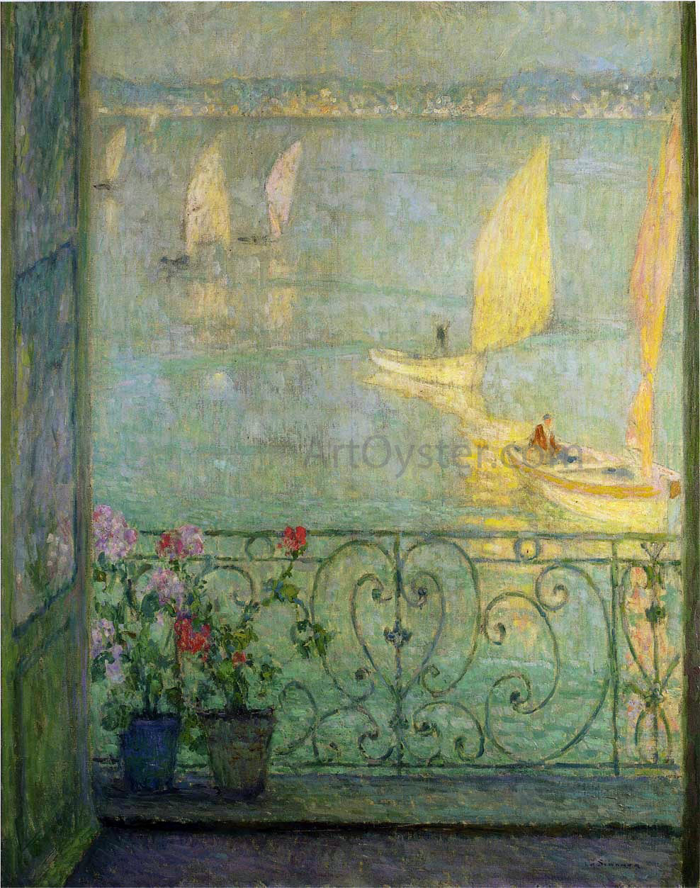  Henri Le Sidaner The Window at Croisic - Canvas Print