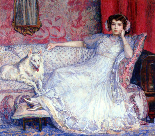  Theo Van Rysselberghe The Woman in White (also known as Portrait of Madame Helene Keller) - Canvas Print