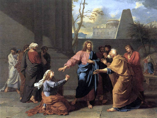  Jean-Germain Drouais The Woman of Canaan at the Feet of Christ - Canvas Print