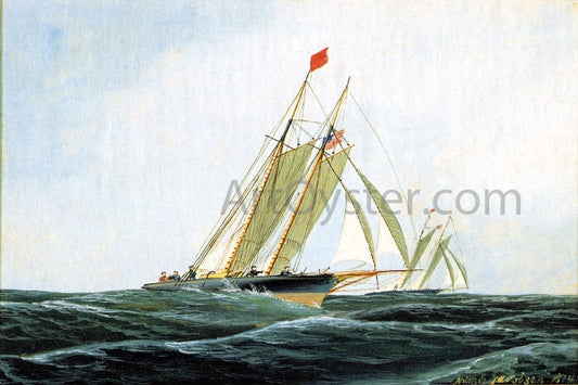  Antonio Jacobsen The Yacht Race - Canvas Print