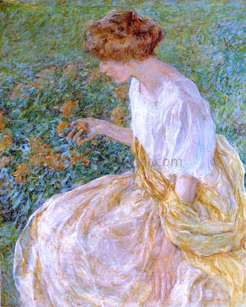  Robert Lewis Reid The Yellow Flower (also known as The Artist's Wife in the Garden) - Canvas Print