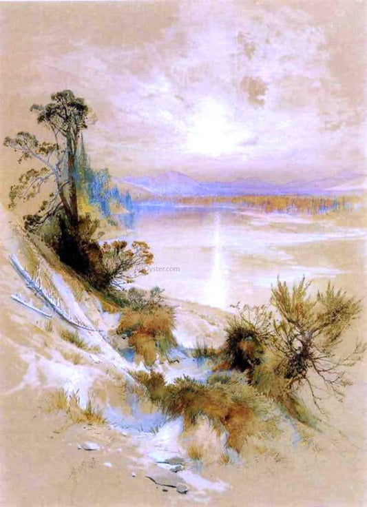 Thomas Moran The Yellowstone River, at its Exit from the Yellowstone Lake - Canvas Print