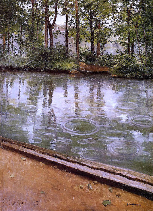  Gustave Caillebotte The Yerres, Rain (also known as Riverbank in the Rain) - Canvas Print