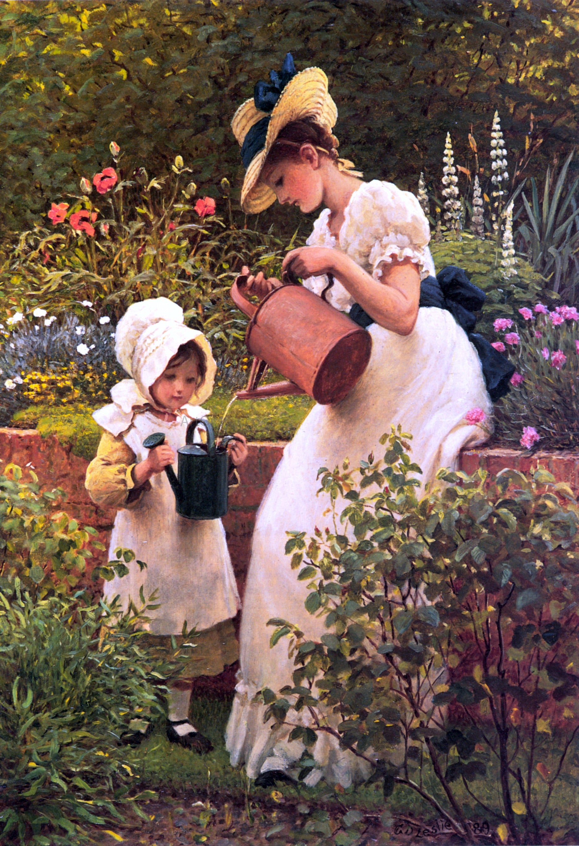  RA George Dunlop Leslie The Young Gardener - Canvas Print