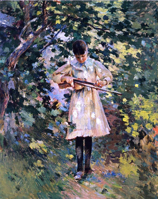  Theodore Robinson The Young Violinist (also known as Margaret Perry) - Canvas Print