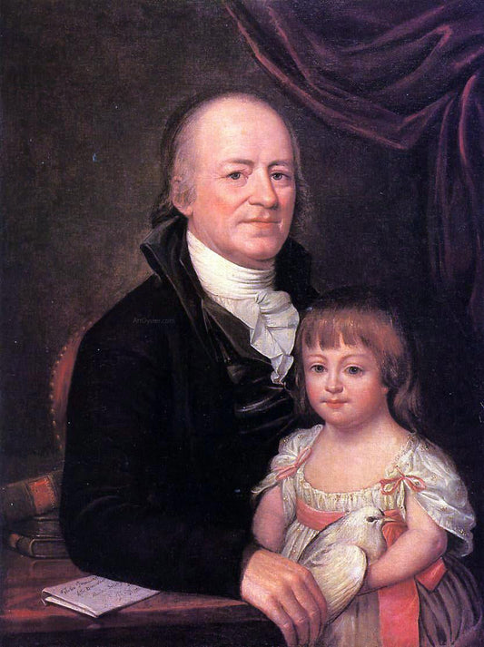  Charles Willson Peale Thomas Elliott and His Granddaughter Deborah Hibernia - Canvas Print